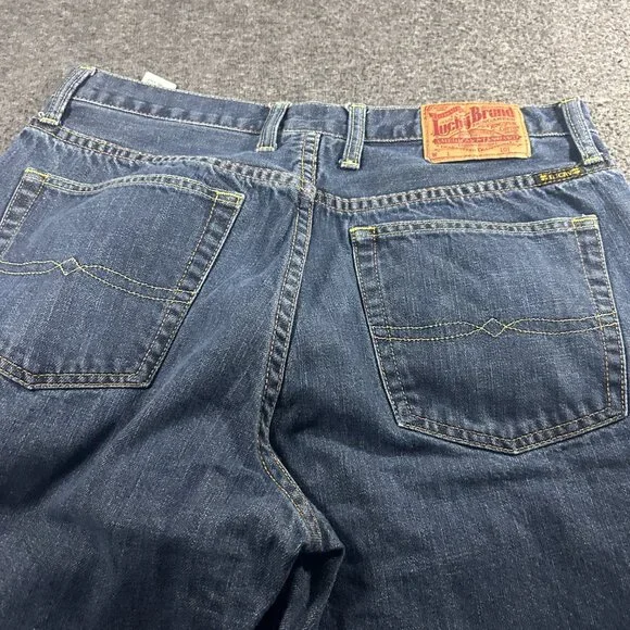 Lucky Brand 34/29 Mens Relaxed Straight Leg Jeans Denim Blue - Picture 2 of 12